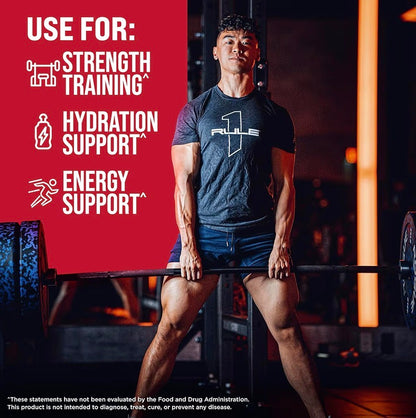 Rule 1 Charged Creatine - Multi-Function Supplement with Creatine, Electrolyte, Performance, & Hydration Support (30 Servings)