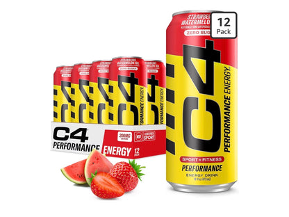 C4 Energy Carbonated Zero Sugar Energy Drink, Pre Workout Drink + Beta Alanine, 16 Fl Oz Can (Pack of 12