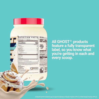 GHOST Whey Protein Powder, Lucky Charms Cereal Milk - 2LB, 25G of Protein - Whey Protein Isolate & Concentrate Blend - Post Workout Fitness & Nutrition Shakes, Smoothies & Baking - Soy & Gluten-Free