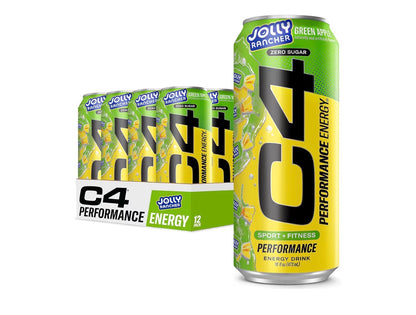 C4 Energy Carbonated Zero Sugar Energy Drink, Pre Workout Drink + Beta Alanine, 16 Fl Oz Can (Pack of 12