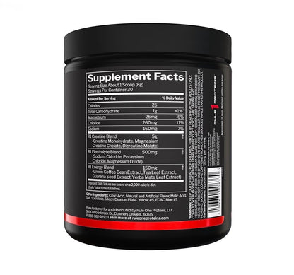 Rule 1 Charged Creatine - Multi-Function Supplement with Creatine, Electrolyte, Performance, & Hydration Support (30 Servings)