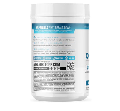 Axe & Sledge Pure Hydrolyzed Collagen Powder, Gluten Free, Keto and Paleo Friendly, Grass Fed, Unflavored, Non GMO