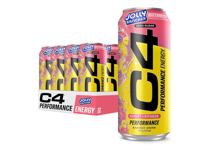 C4 Energy Carbonated Zero Sugar Energy Drink, Pre Workout Drink + Beta Alanine, 16 Fl Oz Can (Pack of 12