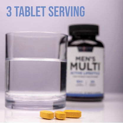 Rule 1 Men's Daily Multi - Vitamins, Essential Minerals, Superfoods, Digestive Enzymes, Amino Acids, & Antioxidants for Active Lifestyles and Wellness Support (90 Tablets, 30 Day Supply)