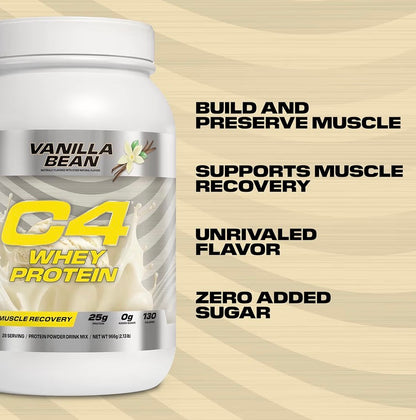 Cellucor C4 Whey Protein Powder, Reese's Peanut Butter & Chocolate - 25g Protein, 0g Added Sugar, 140 Calories Per Serving, Supports Muscle Recovery, 28 Servings, Premium Whey for Post-Workout