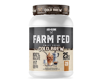 Axe & Sledge Farm Fed 100% Whey Protein Isolate | 25g Protein | Low Carb, Low Sugar, Soy Free, Gluten Free | Protein Powder for Men and Women | Keto | Made in The USA | 28 Servings