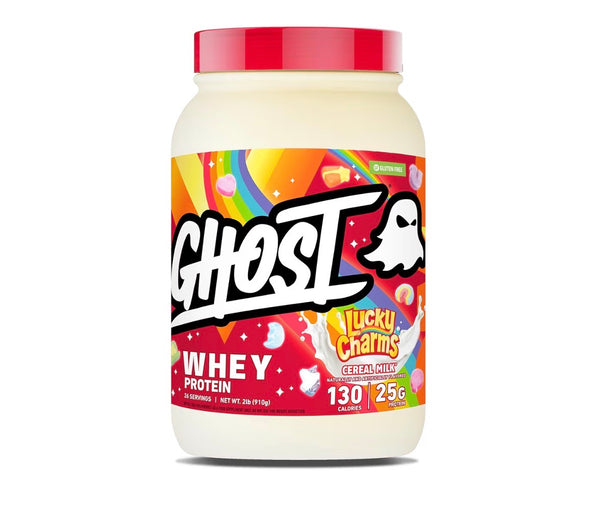 GHOST Whey Protein Powder, Lucky Charms Cereal Milk - 2LB, 25G of Protein - Whey Protein Isolate & Concentrate Blend - Post Workout Fitness & Nutrition Shakes, Smoothies & Baking - Soy & Gluten-Free
