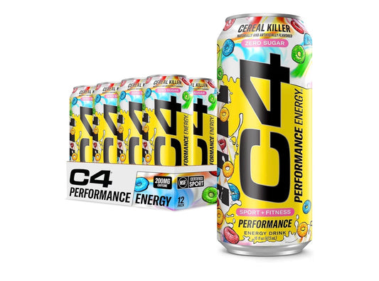 C4 Energy Carbonated Zero Sugar Energy Drink, Pre Workout Drink + Beta Alanine, 16 Fl Oz Can (Pack of 12