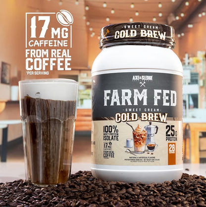 Axe & Sledge Farm Fed 100% Whey Protein Isolate | 25g Protein | Low Carb, Low Sugar, Soy Free, Gluten Free | Protein Powder for Men and Women | Keto | Made in The USA | 28 Servings