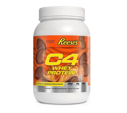 Cellucor C4 Whey Protein Powder, Reese's Peanut Butter & Chocolate - 25g Protein, 0g Added Sugar, 140 Calories Per Serving, Supports Muscle Recovery, 28 Servings, Premium Whey for Post-Workout