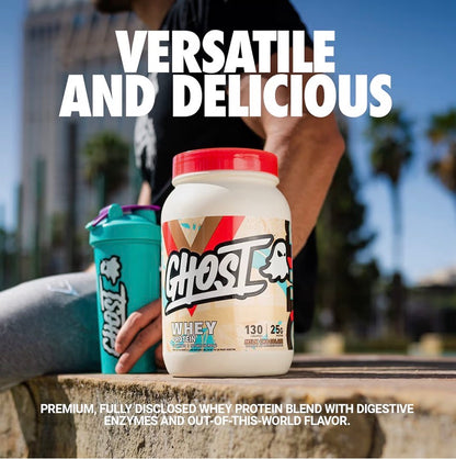 GHOST Whey Protein Powder, Lucky Charms Cereal Milk - 2LB, 25G of Protein - Whey Protein Isolate & Concentrate Blend - Post Workout Fitness & Nutrition Shakes, Smoothies & Baking - Soy & Gluten-Free