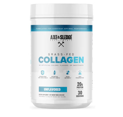 Axe & Sledge Pure Hydrolyzed Collagen Powder, Gluten Free, Keto and Paleo Friendly, Grass Fed, Unflavored, Non GMO