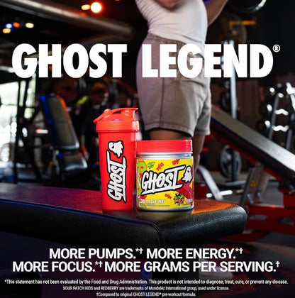 GHOST Legend Pre-Workout Powder, Sour Patch Kids Redberry - 30 Servings – Pre-Workout for Men & Women with Choline, L-Citrulline, & Beta Alanine for Energy & Focus