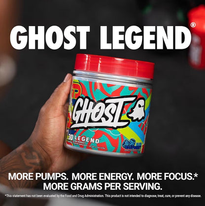 GHOST Legend Pre-Workout Powder, Sour Patch Kids Redberry - 30 Servings – Pre-Workout for Men & Women with Choline, L-Citrulline, & Beta Alanine for Energy & Focus