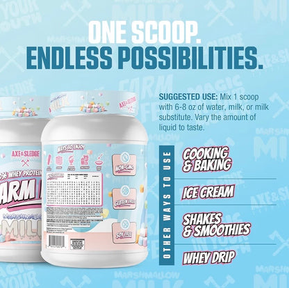 Axe & Sledge Farm Fed 100% Whey Protein Isolate | 25g Protein | Low Carb, Low Sugar, Soy Free, Gluten Free | Protein Powder for Men and Women | Keto | Made in The USA | 28 Servings