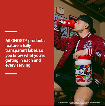 GHOST Whey Protein Powder, Lucky Charms Cereal Milk - 2LB, 25G of Protein - Whey Protein Isolate & Concentrate Blend - Post Workout Fitness & Nutrition Shakes, Smoothies & Baking - Soy & Gluten-Free