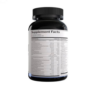 Rule 1 Men's Daily Multi - Vitamins, Essential Minerals, Superfoods, Digestive Enzymes, Amino Acids, & Antioxidants for Active Lifestyles and Wellness Support (90 Tablets, 30 Day Supply)