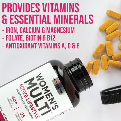 Rule 1 Women's Multi - Women's Daily Vitamins, Essential Minerals, Superfoods, and Botanical Extracts for Active Lifestyles and Wellness Support (60 Tablets, 30 Day Supply)