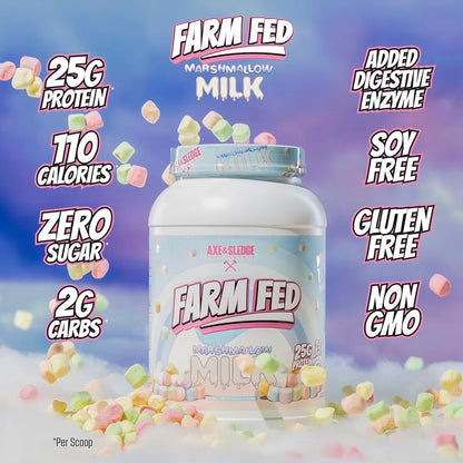 Axe & Sledge Farm Fed 100% Whey Protein Isolate | 25g Protein | Low Carb, Low Sugar, Soy Free, Gluten Free | Protein Powder for Men and Women | Keto | Made in The USA | 28 Servings