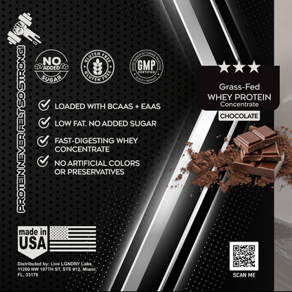 Grass-Fed  Whey Protein Powder | Organic Non GMO, No Soy, and Gluten Free - 27 Servings | NSF Certified for Sport