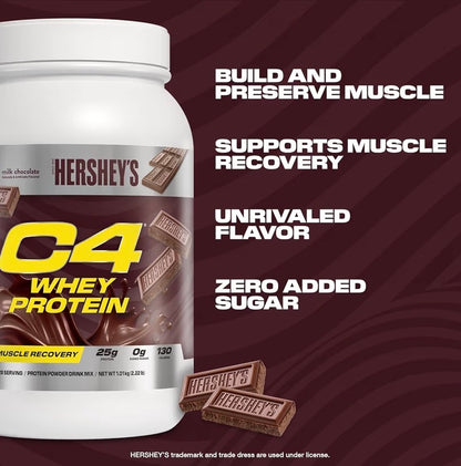 Cellucor C4 Whey Protein Powder, Reese's Peanut Butter & Chocolate - 25g Protein, 0g Added Sugar, 140 Calories Per Serving, Supports Muscle Recovery, 28 Servings, Premium Whey for Post-Workout