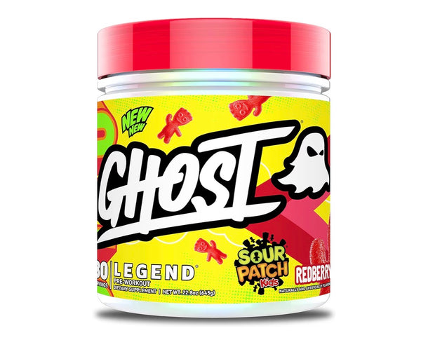 GHOST Legend Pre-Workout Powder, Sour Patch Kids Redberry - 30 Servings – Pre-Workout for Men & Women with Choline, L-Citrulline, & Beta Alanine for Energy & Focus